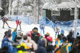 09.12.2023, Oestersund, Sweden (SWE): Maria Hartz Melling (NOR), Anne Kyllonen (FIN), Frida Karlsson (SWE), (l-r)  - FIS world cup cross-country, individual sprint, Oestersund (SWE). www.nordicfocus.com. © Modica/NordicFocus. Every downloaded picture is fee-liable.
