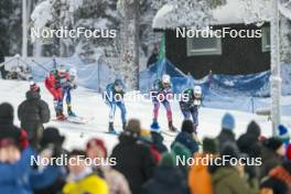09.12.2023, Oestersund, Sweden (SWE): Matz William Jenssen (NOR), Niilo Moilanen (FIN), Ben Ogden (USA), Lucas Chanavat (FRA), (l-r)  - FIS world cup cross-country, individual sprint, Oestersund (SWE). www.nordicfocus.com. © Modica/NordicFocus. Every downloaded picture is fee-liable.