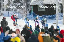 09.12.2023, Oestersund, Sweden (SWE): Matz William Jenssen (NOR), Niilo Moilanen (FIN), Ben Ogden (USA), Lucas Chanavat (FRA), (l-r)  - FIS world cup cross-country, individual sprint, Oestersund (SWE). www.nordicfocus.com. © Modica/NordicFocus. Every downloaded picture is fee-liable.