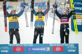 17.12.2023, Trondheim, Norway (NOR): Rosie Brennan (USA), Victoria Carl (GER), Ebba Andersson (SWE), (l-r) - FIS world cup cross-country, 10km, Trondheim (NOR). www.nordicfocus.com. © Modica/NordicFocus. Every downloaded picture is fee-liable.