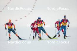 15.12.2023, Trondheim, Norway (NOR): James Clugnet (GBR), Qiang Wang (CHN), Joni Maki (FIN), (l-r)  - FIS world cup cross-country, individual sprint, Trondheim (NOR). www.nordicfocus.com. © Modica/NordicFocus. Every downloaded picture is fee-liable.