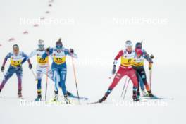 15.12.2023, Trondheim, Norway (NOR): Rosie Brennan (USA), Maja Dahlqvist (SWE), Tiia Olkkonen (FIN), Mathilde Myhrvold (NOR), Sofie Krehl (GER), (l-r)  - FIS world cup cross-country, individual sprint, Trondheim (NOR). www.nordicfocus.com. © Modica/NordicFocus. Every downloaded picture is fee-liable.