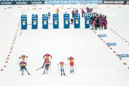 15.12.2023, Trondheim, Norway (NOR): Emil Danielsson (SWE), Jules Chappaz (FRA), Harald Astrup Arnesen (NOR ), Kevin Bolger (USA), George Ersson (SWE), Valerio Grond (SUI), (l-r)  - FIS world cup cross-country, individual sprint, Trondheim (NOR). www.nordicfocus.com. © Modica/NordicFocus. Every downloaded picture is fee-liable.