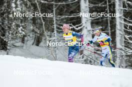 15.12.2023, Trondheim, Norway (NOR): Jessie Diggins (USA), Linn Svahn (SWE), (l-r)  - FIS world cup cross-country, individual sprint, Trondheim (NOR). www.nordicfocus.com. © Modica/NordicFocus. Every downloaded picture is fee-liable.