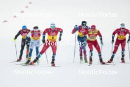 15.12.2023, Trondheim, Norway (NOR): Haavard Solaas Taugboel (NOR), James Clinton Schoonmaker (USA), Harald Oestberg Amundsen (NOR), Matz William Jenssen (NOR), (l-r)  - FIS world cup cross-country, individual sprint, Trondheim (NOR). www.nordicfocus.com. © Modica/NordicFocus. Every downloaded picture is fee-liable.