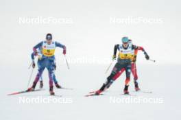15.12.2023, Trondheim, Norway (NOR): Julia Kern (USA), Victoria Carl (GER), (l-r)  - FIS world cup cross-country, individual sprint, Trondheim (NOR). www.nordicfocus.com. © Modica/NordicFocus. Every downloaded picture is fee-liable.