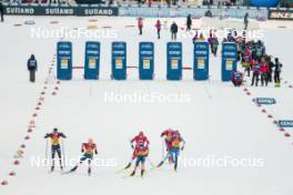 15.12.2023, Trondheim, Norway (NOR): Aleksander Elde Holmboe (NOR), James Clugnet (GBR), Erik Valnes (NOR), Qiang Wang (CHN), Paal Golberg (NOR), Joni Maki (FIN), (l-r)  - FIS world cup cross-country, individual sprint, Trondheim (NOR). www.nordicfocus.com. © Modica/NordicFocus. Every downloaded picture is fee-liable.
