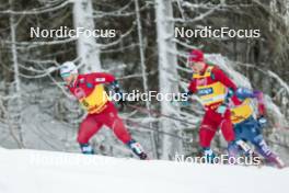 15.12.2023, Trondheim, Norway (NOR): Haavard Solaas Taugboel (NOR), Harald Oestberg Amundsen (NOR), (l-r)  - FIS world cup cross-country, individual sprint, Trondheim (NOR). www.nordicfocus.com. © Modica/NordicFocus. Every downloaded picture is fee-liable.
