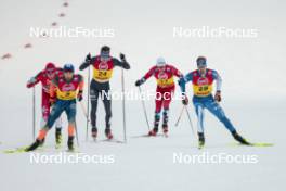 15.12.2023, Trondheim, Norway (NOR): Erik Valnes (NOR), Qiang Wang (CHN), Aleksander Elde Holmboe (NOR), Joni Maki (FIN), (l-r)  - FIS world cup cross-country, individual sprint, Trondheim (NOR). www.nordicfocus.com. © Modica/NordicFocus. Every downloaded picture is fee-liable.