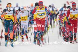 16.12.2023, Trondheim, Norway (NOR): Andrew Musgrave (GBR), Harald Oestberg Amundsen (NOR), Paal Golberg (NOR), (l-r)  - FIS world cup cross-country, skiathlon, Trondheim (NOR). www.nordicfocus.com. © Modica/NordicFocus. Every downloaded picture is fee-liable.