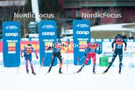 30.12.2023, Toblach, Italy (ITA): Ben Ogden (USA), Marius Kastner (GER), Paal Golberg (NOR), Alessandro Chiocchetti (ITA), (l-r)  - FIS world cup cross-country, tour de ski, individual sprint, Toblach (ITA). www.nordicfocus.com. © Modica/NordicFocus. Every downloaded picture is fee-liable.