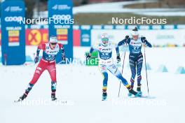 30.12.2023, Toblach, Italy (ITA): Mathilde Myhrvold (NOR), Maja Dahlqvist (SWE), Delphine Claudel (FRA), (l-r)  - FIS world cup cross-country, tour de ski, individual sprint, Toblach (ITA). www.nordicfocus.com. © Modica/NordicFocus. Every downloaded picture is fee-liable.