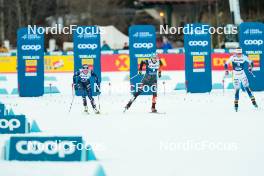 30.12.2023, Toblach, Italy (ITA): Lena Quintin (FRA), Victoria Carl (GER), Moa Ilar (SWE), (l-r)  - FIS world cup cross-country, tour de ski, individual sprint, Toblach (ITA). www.nordicfocus.com. © Modica/NordicFocus. Every downloaded picture is fee-liable.