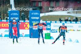 30.12.2023, Toblach, Italy (ITA): Ondrej Cerny (CZE), Remi Bourdin (FRA), Anian Sossau (GER), (l-r)  - FIS world cup cross-country, tour de ski, individual sprint, Toblach (ITA). www.nordicfocus.com. © Modica/NordicFocus. Every downloaded picture is fee-liable.