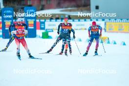 30.12.2023, Toblach, Italy (ITA): Valerio Grond (SUI), Jan Stoelben (GER), Kevin Bolger (USA), (l-r)  - FIS world cup cross-country, tour de ski, individual sprint, Toblach (ITA). www.nordicfocus.com. © Modica/NordicFocus. Every downloaded picture is fee-liable.