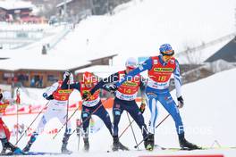 28.01.2023, Seefeld, Austria (AUT): Eric Frenzel (GER), Manuel Faisst (GER), Ilkka Herola (FIN), (l-r)  - FIS world cup nordic combined men, individual gundersen HS109/10km, Seefeld (AUT). www.nordicfocus.com. © Volk/NordicFocus. Every downloaded picture is fee-liable.