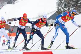 28.01.2023, Seefeld, Austria (AUT): Eric Frenzel (GER), Manuel Faisst (GER), Ilkka Herola (FIN), (l-r)  - FIS world cup nordic combined men, individual gundersen HS109/10km, Seefeld (AUT). www.nordicfocus.com. © Volk/NordicFocus. Every downloaded picture is fee-liable.
