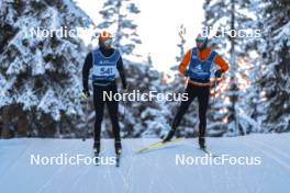08.11.2023, Davos, Switzerland (SUI): Julian Schmid (GER), Vinzenz Geiger (GER), (l-r) - Nordic Combined preseason training, Davos (SUI). www.nordicfocus.com. © Manzoni/NordicFocus. Every downloaded picture is fee-liable.