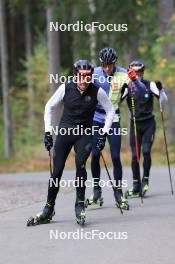 19.10.2023, Ramsau am Dachstein, Austria (AUT): Johannes Rydzek (GER), Terence Weber (GER), (l-r) - Nordic Combined summer training, Ramsau am Dachstein (AUT). www.nordicfocus.com. © Manzoni/NordicFocus. Every downloaded picture is fee-liable.