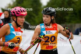 26.08.2023, Oberwiesenthal, Germany (GER): Nathalie Armbruster (GER), Silva Verbic (SLO), (l-r)  - FIS Nordic Combined Summer Grand Prix men and women, individual gundersen HS105/5km women, Oberwiesenthal (GER). www.nordicfocus.com. © Volk/NordicFocus. Every downloaded picture is fee-liable.