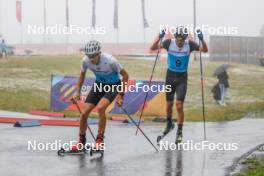 27.08.2023, Oberwiesenthal, Germany (GER): Gasper Brecl (SLO), Samuel Costa (ITA), (l-r)  - FIS Nordic Combined Summer Grand Prix men and women, mixed team sprint, Oberwiesenthal (GER). www.nordicfocus.com. © Volk/NordicFocus. Every downloaded picture is fee-liable.