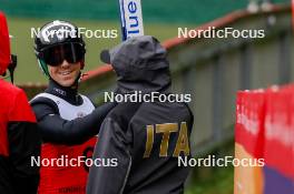 27.08.2023, Oberwiesenthal, Germany (GER): Domenico Mariotti of Italy, Veronica Gianmoena of Italy, (l-r)  - FIS Nordic Combined Summer Grand Prix men and women, mixed team sprint, Oberwiesenthal (GER). www.nordicfocus.com. © Volk/NordicFocus. Every downloaded picture is fee-liable.