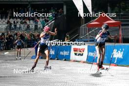 30.08.2023, Oberstdorf, Germany (GER): Nathalie Armbruster (GER), Ema Volavsek (SLO), (l-r)  - FIS Nordic Combined Summer Grand Prix men and women, individual gundersen HS105/5km women, Oberwiesenthal (GER). www.nordicfocus.com. © Volk/NordicFocus. Every downloaded picture is fee-liable.
