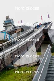 29.08.2023, Oberstdorf, Germany (GER): Skijumping towers of the big an d normal hill in Oberstdorf (GER) - FIS Nordic Combined Summer Grand Prix men and women, training+PCR, individual gundersen HS105/5km women, Oberstdorf (GER). www.nordicfocus.com. © Volk/NordicFocus. Every downloaded picture is fee-liable.