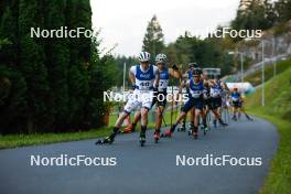 02.09.2023, Villach, Austria (AUT): Jens Luraas Oftebro (NOR) - FIS Nordic Combined Summer Grand Prix men and women, compact sprint HS98/7.5km men, Villach (AUT). www.nordicfocus.com. © Volk/NordicFocus. Every downloaded picture is fee-liable.