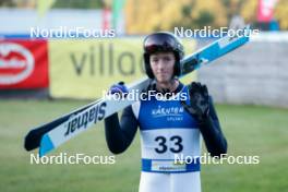 01.09.2023, Villach, Austria (AUT): Stephen Schumann (USA) - FIS Nordic Combined Summer Grand Prix men and women, training, compact sprint HS98/7.5km men, Villach (AUT). www.nordicfocus.com. © Volk/NordicFocus. Every downloaded picture is fee-liable.