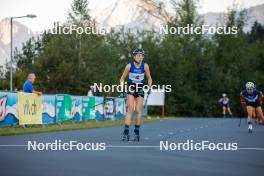 02.09.2023, Villach, Austria (AUT): Lena Brocard (FRA) - FIS Nordic Combined Summer Grand Prix men and women, compact sprint HS98/5km women, Villach (AUT). www.nordicfocus.com. © Volk/NordicFocus. Every downloaded picture is fee-liable.