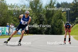 03.09.2023, Villach, Austria (AUT): Ilkka Herola (FIN), Stefan Rettenegger (AUT), (l-r)  - FIS Nordic Combined Summer Grand Prix men and women, individual gundersen HS98/10km men, Villach (AUT). www.nordicfocus.com. © Volk/NordicFocus. Every downloaded picture is fee-liable.