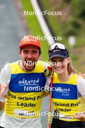 03.09.2023, Villach, Austria (AUT): SGP winner: Johannes Rydzek (GER), Ema Volavsek (SLO) - FIS Nordic Combined Summer Grand Prix men and women, individual gundersen HS98/10km men, Villach (AUT). www.nordicfocus.com. © Volk/NordicFocus. Every downloaded picture is fee-liable.