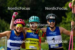 03.09.2023, Villach, Austria (AUT): Nathalie Armbruster (GER), Ema Volavsek (SLO), Svenja Wuerth (GER), (l-r)  - FIS Nordic Combined Summer Grand Prix men and women, individual gundersen HS98/5km women, Villach (AUT). www.nordicfocus.com. © Volk/NordicFocus. Every downloaded picture is fee-liable.