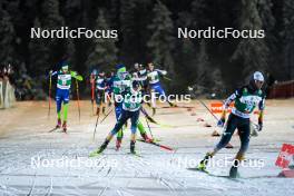 24.11.2023, Ruka, Finland (FIN): Vid Vrhovnik (SLO), Sora Yachi (JPN), (l-r)  - FIS world cup nordic combined men, compact HS142/7.5km, Ruka (FIN). www.nordicfocus.com. © Thibaut/NordicFocus. Every downloaded picture is fee-liable.