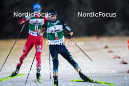 24.11.2023, Ruka, Finland (FIN): Thomas Rettenegger (AUT), Ryota Yamamoto (JPN), (l-r)  - FIS world cup nordic combined men, compact HS142/7.5km, Ruka (FIN). www.nordicfocus.com. © Thibaut/NordicFocus. Every downloaded picture is fee-liable.