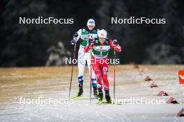 24.11.2023, Ruka, Finland (FIN): Jarl Magnus Riiber (NOR), Johannes Lamparter (AUT), (l-r)  - FIS world cup nordic combined men, compact HS142/7.5km, Ruka (FIN). www.nordicfocus.com. © Thibaut/NordicFocus. Every downloaded picture is fee-liable.