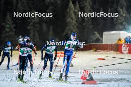 24.11.2023, Ruka, Finland (FIN): Yuya Yamamoto (JPN), Samuel Costa (ITA), Rasmus Ahtava (FIN), (l-r)  - FIS world cup nordic combined men, compact HS142/7.5km, Ruka (FIN). www.nordicfocus.com. © Thibaut/NordicFocus. Every downloaded picture is fee-liable.