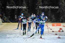 24.11.2023, Ruka, Finland (FIN): Yuya Yamamoto (JPN), Rasmus Ahtava (FIN), Wille Karhumaa (FIN), (l-r)  - FIS world cup nordic combined men, compact HS142/7.5km, Ruka (FIN). www.nordicfocus.com. © Thibaut/NordicFocus. Every downloaded picture is fee-liable.