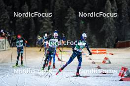 24.11.2023, Ruka, Finland (FIN): Vinzenz Geiger (GER), Marco Heinis (FRA), (l-r)  - FIS world cup nordic combined men, compact HS142/7.5km, Ruka (FIN). www.nordicfocus.com. © Thibaut/NordicFocus. Every downloaded picture is fee-liable.