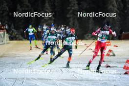 24.11.2023, Ruka, Finland (FIN): Akito Watabe (JPN), Tristan Sommerfeldt (GER), (l-r)  - FIS world cup nordic combined men, compact HS142/7.5km, Ruka (FIN). www.nordicfocus.com. © Thibaut/NordicFocus. Every downloaded picture is fee-liable.