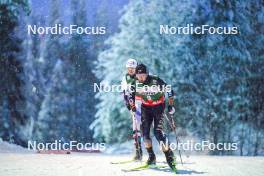 25.11.2023, Ruka, Finland (FIN): Ryota Yamamoto (JPN), Espen Bjoernstad (NOR), (l-r)  - FIS world cup nordic combined men, individual gundersen HS142/10km, Ruka (FIN). www.nordicfocus.com. © Thibaut/NordicFocus. Every downloaded picture is fee-liable.