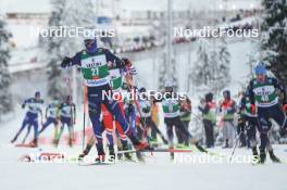 26.11.2023, Ruka, Finland (FIN): Marco Heinis (FRA), Iacopo Bortolas (ITA), (l-r)  - FIS world cup nordic combined men, mass HS142/10km, Ruka (FIN). www.nordicfocus.com. © Thibaut/NordicFocus. Every downloaded picture is fee-liable.