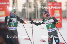 26.11.2023, Ruka, Finland (FIN): Wendelin Thannheimer (GER), David Mach (GER), (l-r)  - FIS world cup nordic combined men, mass HS142/10km, Ruka (FIN). www.nordicfocus.com. © Thibaut/NordicFocus. Every downloaded picture is fee-liable.