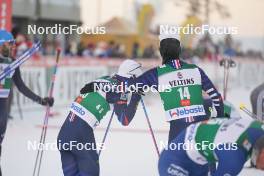 26.11.2023, Ruka, Finland (FIN): Antoine Gerard (FRA), Matteo Baud (FRA), (l-r)  - FIS world cup nordic combined men, mass HS142/10km, Ruka (FIN). www.nordicfocus.com. © Thibaut/NordicFocus. Every downloaded picture is fee-liable.