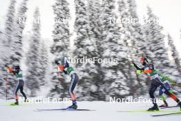 26.11.2023, Ruka, Finland (FIN): Wendelin Thannheimer (GER), Tristan Sommerfeldt (GER), (l-r)  - FIS world cup nordic combined men, mass HS142/10km, Ruka (FIN). www.nordicfocus.com. © Thibaut/NordicFocus. Every downloaded picture is fee-liable.
