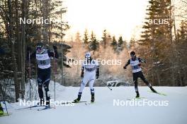 02.12.2023, Lillehammer, Norway (NOR): Domenico Mariotti (ITA), Joergen Berget Storsveen (NOR), Yuya Yamamoto (JPN), (l-r)  - FIS world cup nordic combined men, individual gundersen HS98/10km, Lillehammer (NOR). www.nordicfocus.com. © Authamayou/NordicFocus. Every downloaded picture is fee-liable.