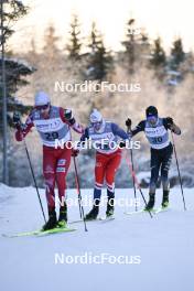 02.12.2023, Lillehammer, Norway (NOR): Fabio Obermeyr (AUT), Jan Vytrval (CZE), Sora Yachi (JPN), (l-r)  - FIS world cup nordic combined men, individual gundersen HS98/10km, Lillehammer (NOR). www.nordicfocus.com. © Authamayou/NordicFocus. Every downloaded picture is fee-liable.