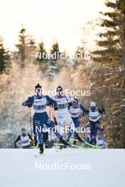 02.12.2023, Lillehammer, Norway (NOR): Niklas Malacinski (USA), Sebastian Oestvold (NOR), Marco Heinis (FRA), (l-r)  - FIS world cup nordic combined men, individual gundersen HS98/10km, Lillehammer (NOR). www.nordicfocus.com. © Authamayou/NordicFocus. Every downloaded picture is fee-liable.