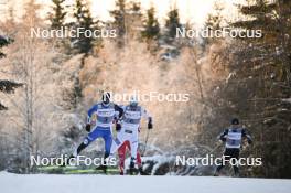 02.12.2023, Lillehammer, Norway (NOR): Kristjan Ilves (EST), Jens Luraas Oftebro (NOR), Ryota Yamamoto (JPN), (l-r)  - FIS world cup nordic combined men, individual gundersen HS98/10km, Lillehammer (NOR). www.nordicfocus.com. © Authamayou/NordicFocus. Every downloaded picture is fee-liable.